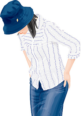牛仔帽牛仔裙女孩