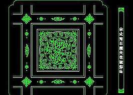 cad中式彩畫圖塊素材85
