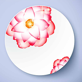 夢幻花朵盤子花紋