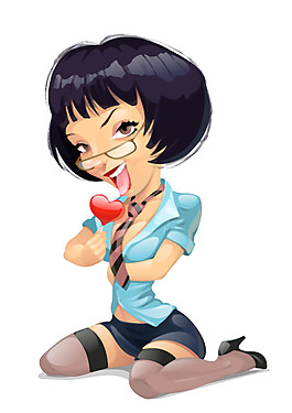 卡通插畫矢量女人02