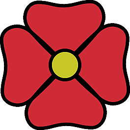 紅花剪貼畫
