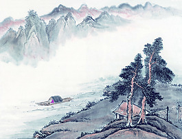 濃情山水畫國畫