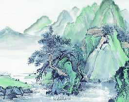 濃情山水畫國畫藝術