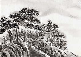 山水畫松樹