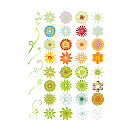 精美花型圖標(biāo)矢量素材