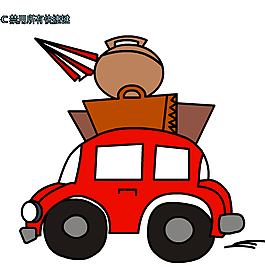 紅色小轎車