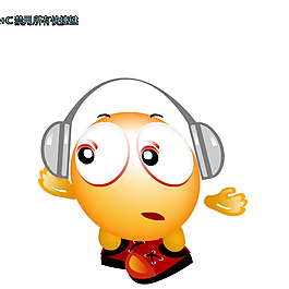 卡通人听音乐