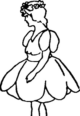 郁金香的女孩剪贴画