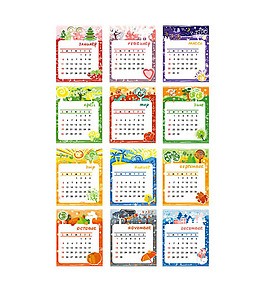 可愛(ài)日歷模板矢量素材