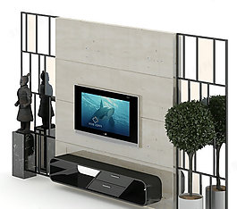 3D現(xiàn)代背景墻模型