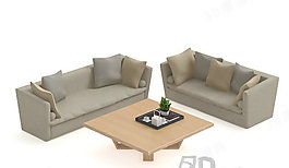 3D沙發(fā)茶幾組合模型