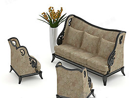 3D沙發茶幾組合模型