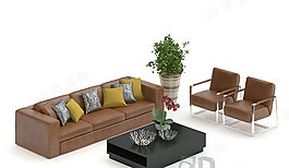 3D沙發茶幾組合模型