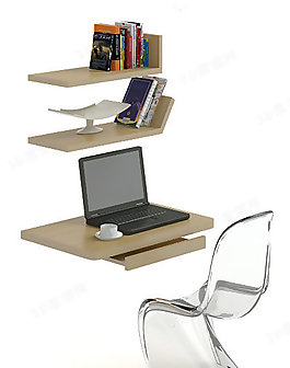 3D書桌椅組合模型