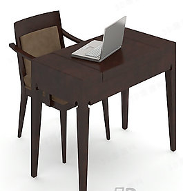 3D書桌椅組合模型