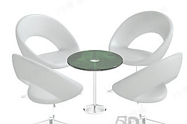 3D休闲桌椅组合模型