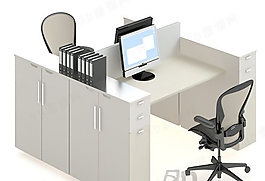 3D辦公桌椅組合模型