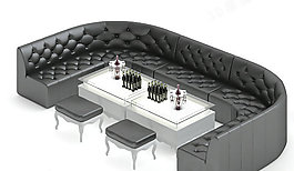 3D桌椅組合模型