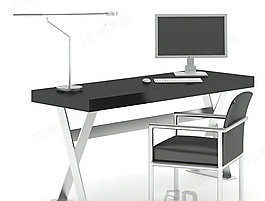 3D書桌椅組合模型
