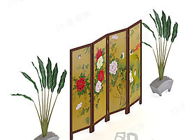 3D屏風(fēng)模型