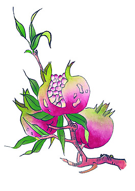 國畫石榴