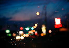 朦朧的霓虹夜景幻燈片背景圖片