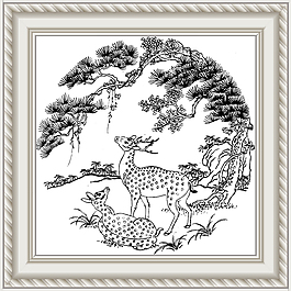 雙鹿松柏