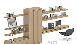 3D書桌椅組合模型