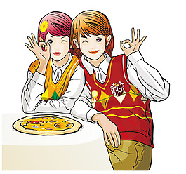 披薩女生