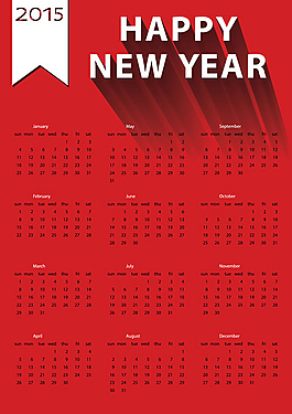 2015年日歷矢量圖