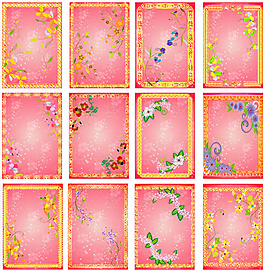 金色花邊矢量素材