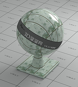 vray淺綠色墻磚材質