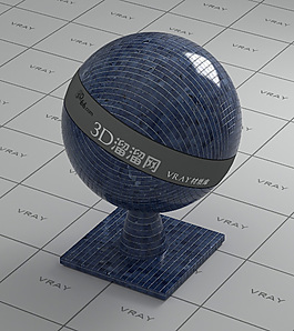 vray藍色墻磚材質