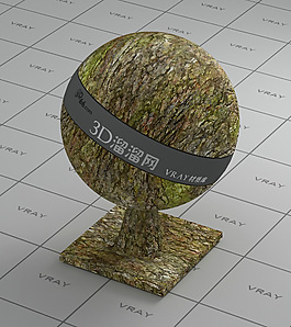 vray綠色樹皮材質
