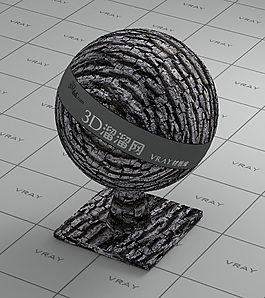 vray灰色樹皮材質