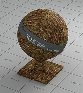 vray棕色樹皮材質
