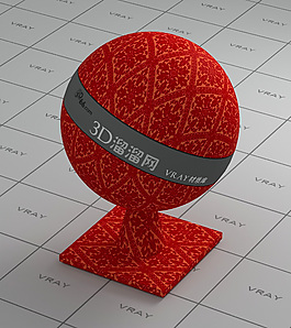 vray紅色墻布材質(zhì)