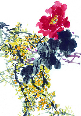中國畫花