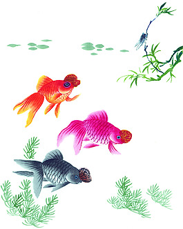 中國畫金魚