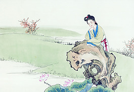 美女中國畫藝術