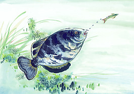 中國畫小魚