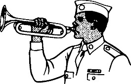 年輕人演奏軍號剪貼畫