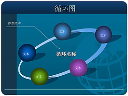 帶動(dòng)畫(huà)的多層次藍(lán)色ppt模板