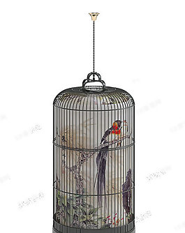 3D鳥籠燈模型
