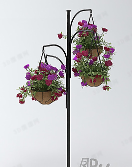 3D吊花篮模型