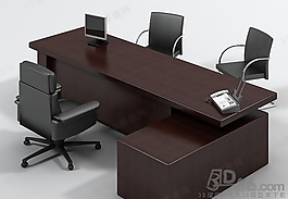 3D桌椅組合模型