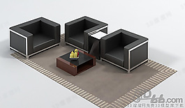 3D沙發(fā)茶幾組合模型