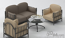 3D沙發(fā)茶幾組合模型