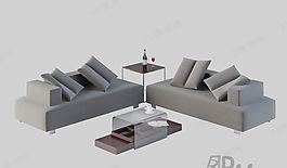 3D沙發(fā)茶幾組合模型