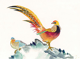 巖石花鳥